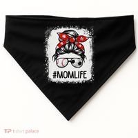 Bleached Mom Life Soccer Messy Bun Baseball Game Day USA-Made Doggie Bandana thumb 0