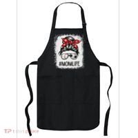 Bleached Mom Life Soccer Messy Bun Baseball Game Day Apron thumb 0