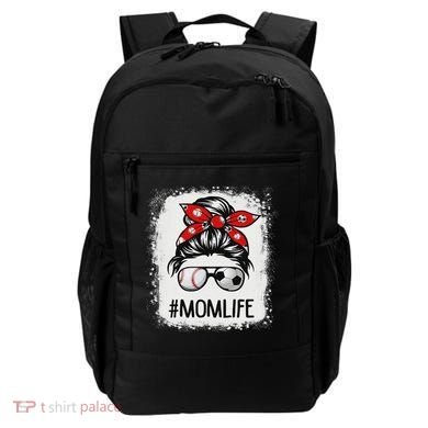 Bleached Mom Life Soccer Messy Bun Baseball Game Day Backpack