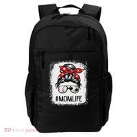 Bleached Mom Life Soccer Messy Bun Baseball Game Day Backpack thumb 0