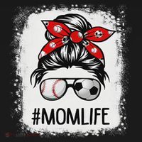 Bleached Mom Life Soccer Messy Bun Baseball Game Day Button thumb 1