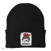 Bleached Mom Life Soccer Messy Bun Baseball Game Day Beanie thumb 0