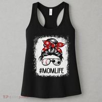 Bleached Mom Life Soccer Messy Bun Baseball Game Day Women's Tank Top thumb 3