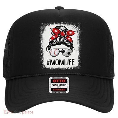Bleached Mom Life Soccer Messy Bun Baseball Game Day Hat