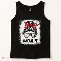 Bleached Mom Life Soccer Messy Bun Baseball Game Day Tank Top thumb 2