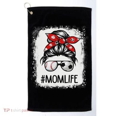 Bleached Mom Life Soccer Messy Bun Baseball Game Day Golf Towel