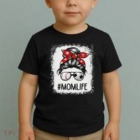 Bleached Mom Life Soccer Messy Bun Baseball Game Day Toddler T-Shirt thumb 2