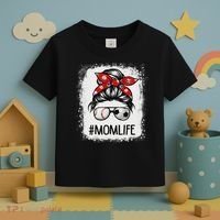 Bleached Mom Life Soccer Messy Bun Baseball Game Day Toddler T-Shirt thumb 3