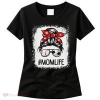 Bleached Mom Life Soccer Messy Bun Baseball Game Day Women's T-Shirt thumb 0
