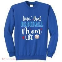 Busy Mom Livin' That Baseball Mom Life Sport Mother Funny Gift Sweatshirt thumb 0