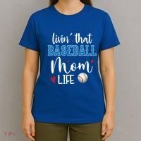 Busy Mom Livin' That Baseball Mom Life Sport Mother Funny Gift T-Shirt thumb 4