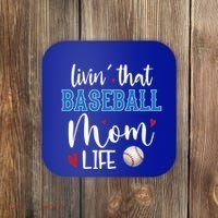 Busy Mom Livin' That Baseball Mom Life Sport Mother Funny Gift Coaster thumb 0