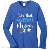 Busy Mom Livin' That Baseball Mom Life Sport Mother Funny Gift Women's Long Sleeve Shirt thumb 0