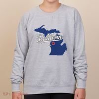 Baldwin Michigan Lake County Mi Map Women's Sweatshirt thumb 0