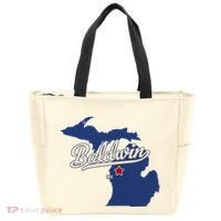 Baldwin Michigan Lake County Mi Map Tote Bag thumb 0