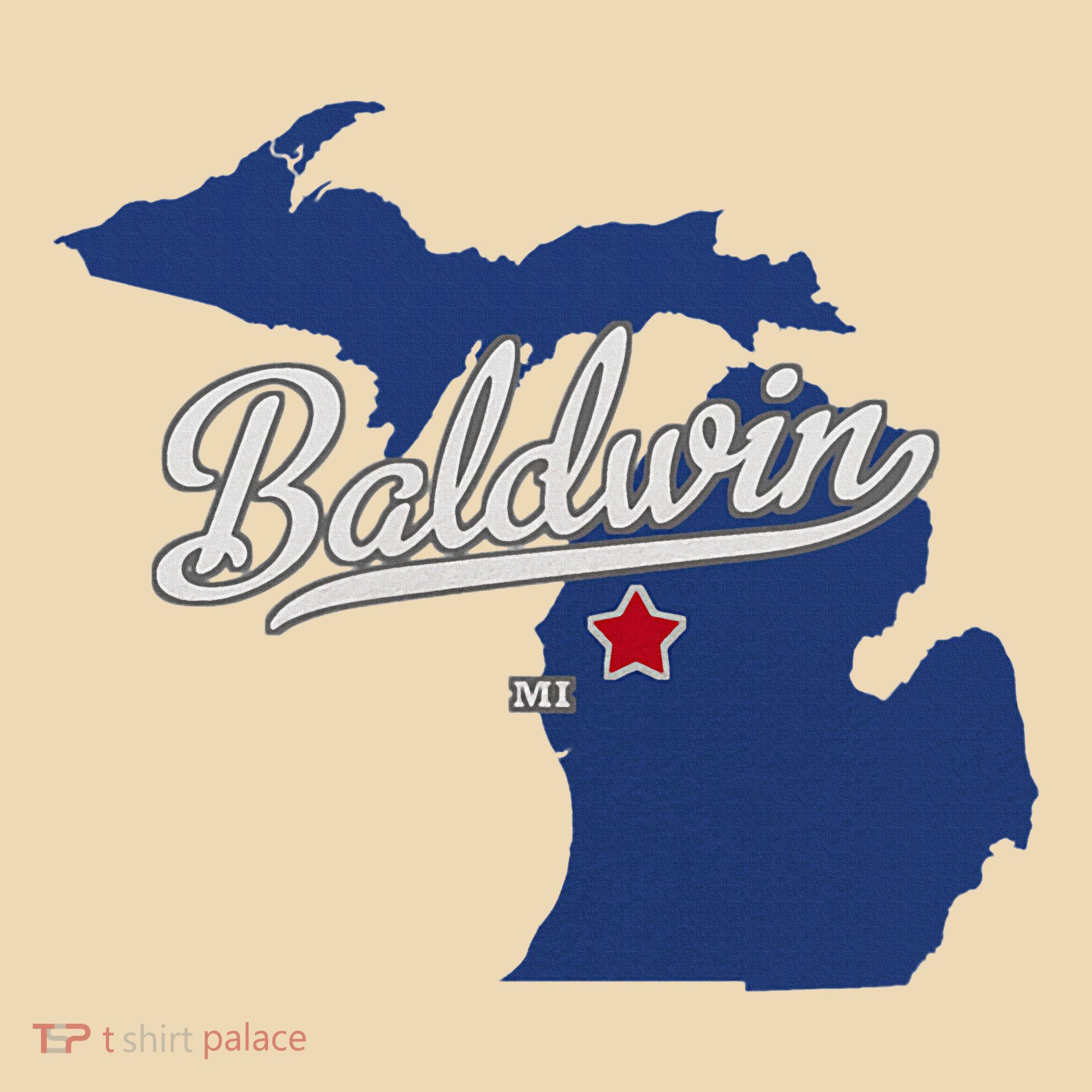 Baldwin Michigan Lake County Mi Map Tote Bag