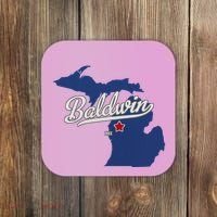 Baldwin Michigan Lake County Mi Map Coaster thumb 0