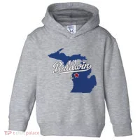 Baldwin Michigan Lake County Mi Map Toddler Hoodie thumb 0