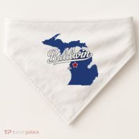 Baldwin Michigan Lake County Mi Map USA-Made Doggie Bandana thumb 0