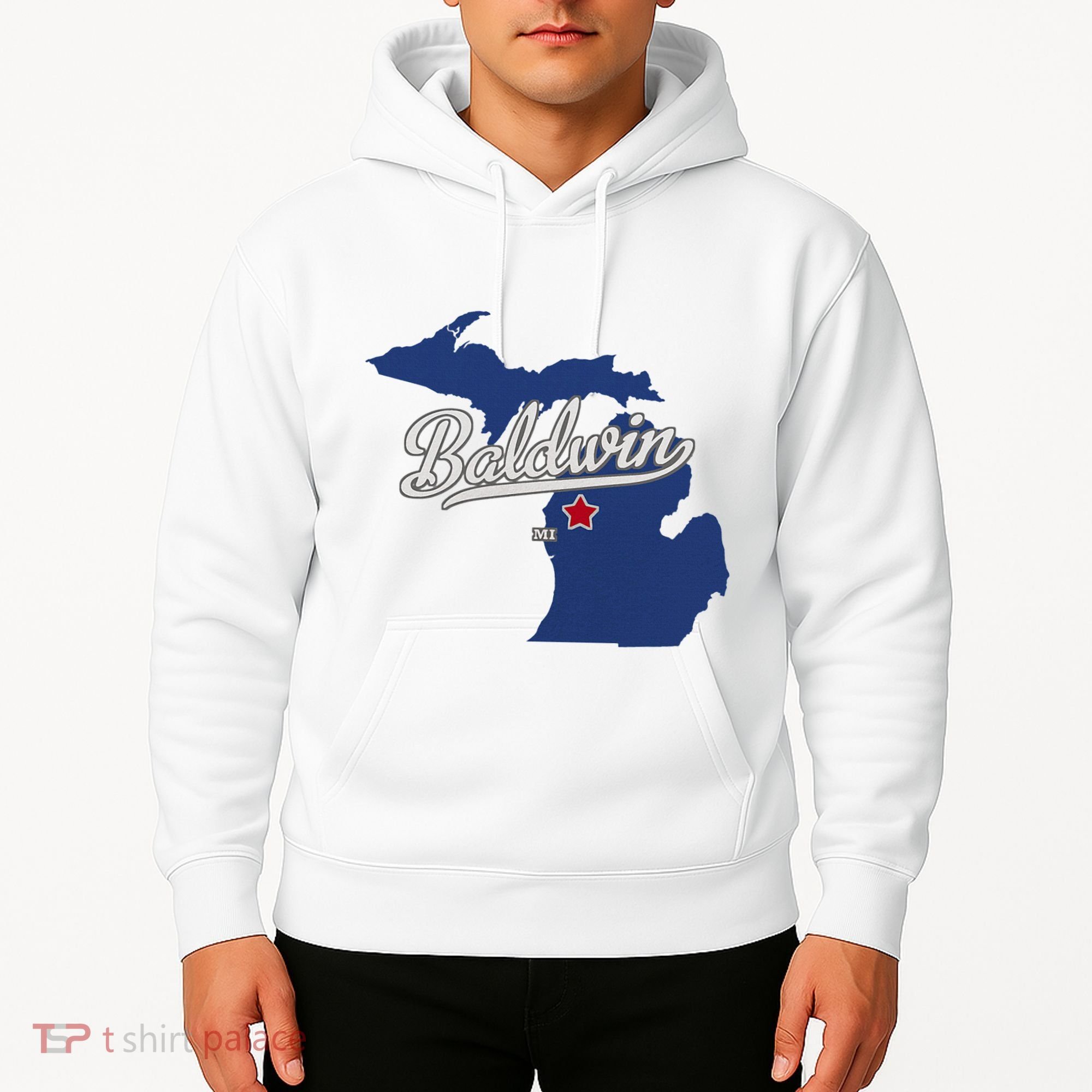 Baldwin Michigan Lake County Mi Map Hoodie
