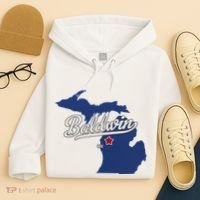 Baldwin Michigan Lake County Mi Map Hoodie thumb 4