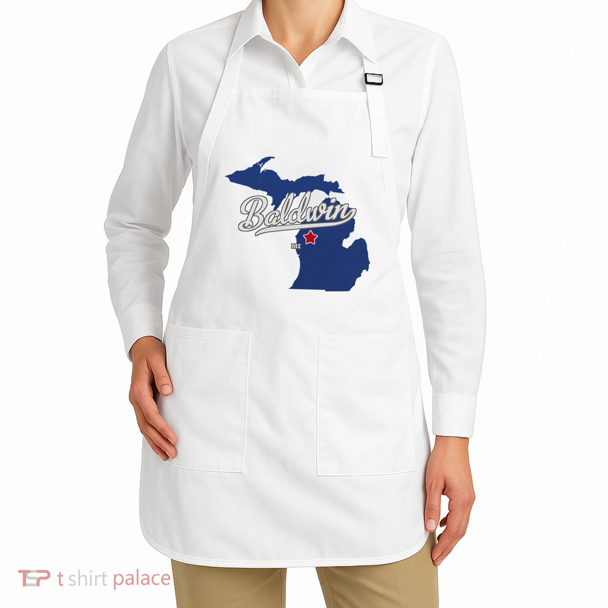 Baldwin Michigan Lake County Mi Map Apron