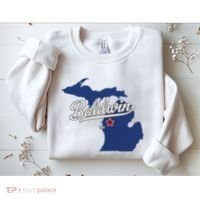 Baldwin Michigan Lake County Mi Map Sweatshirt thumb 2