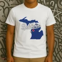 Baldwin Michigan Lake County Mi Map T-Shirt thumb 3