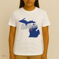 Baldwin Michigan Lake County Mi Map T-Shirt thumb 4