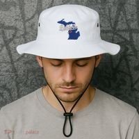 Baldwin Michigan Lake County Mi Map Bucket Hat thumb 2