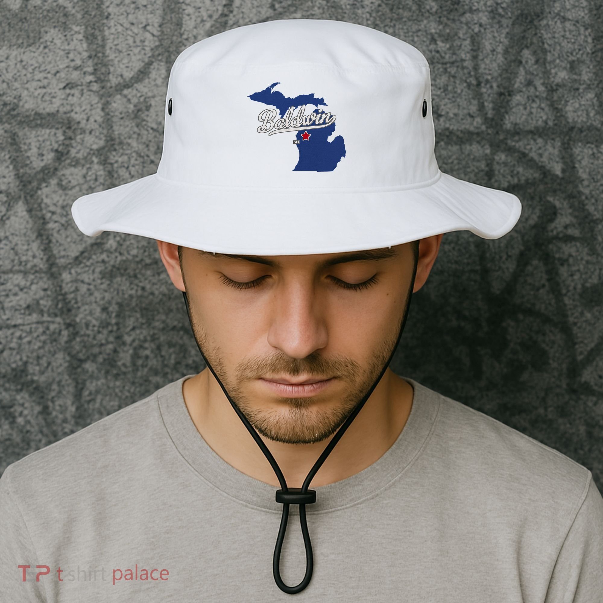 Baldwin Michigan Lake County Mi Map Bucket Hat