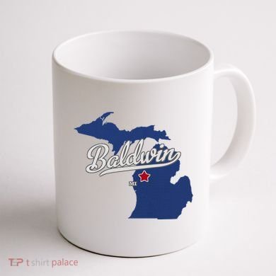 Baldwin Michigan Lake County Mi Map Coffee Mug back