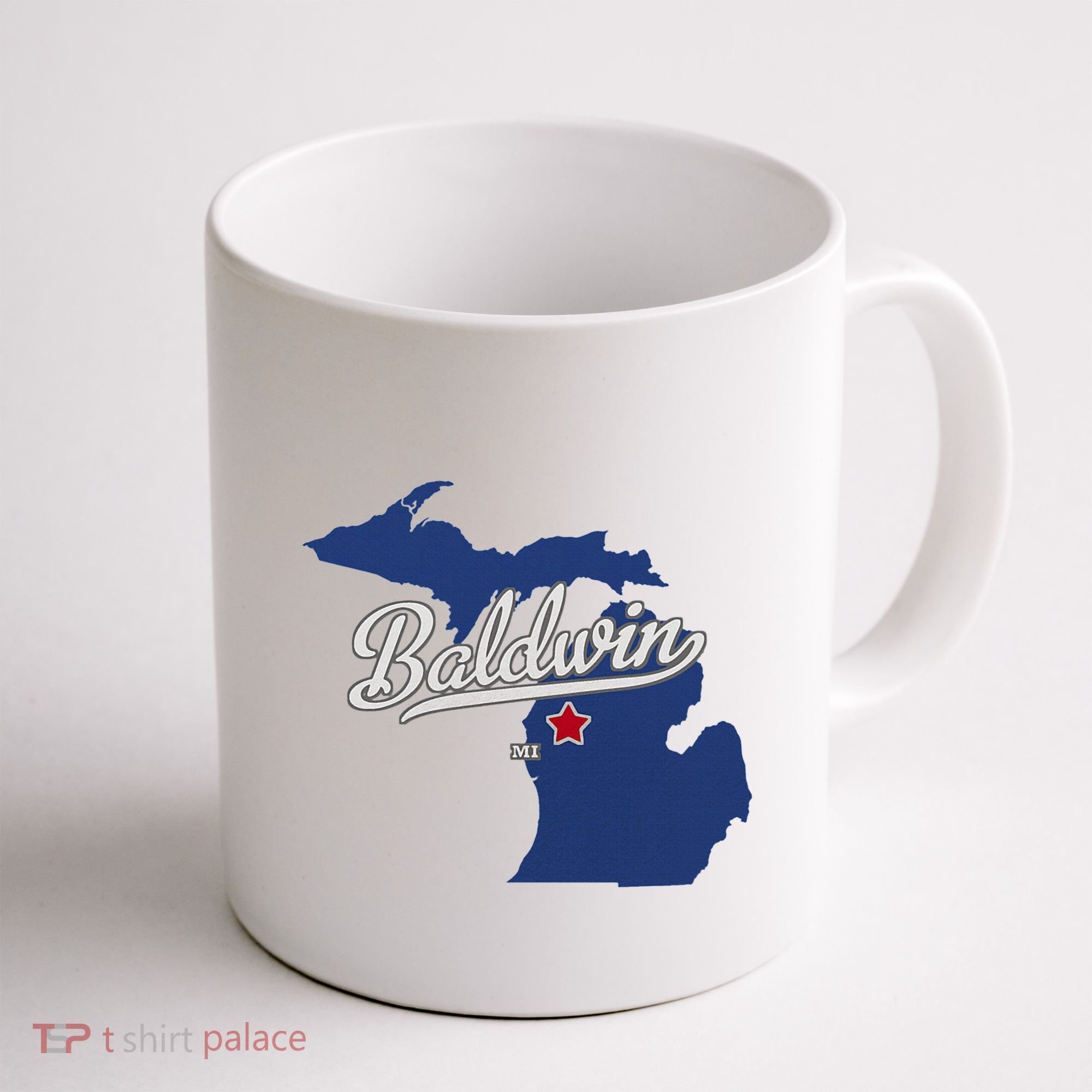 Baldwin Michigan Lake County Mi Map Coffee Mug
