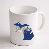 Baldwin Michigan Lake County Mi Map Coffee Mug thumb 1
