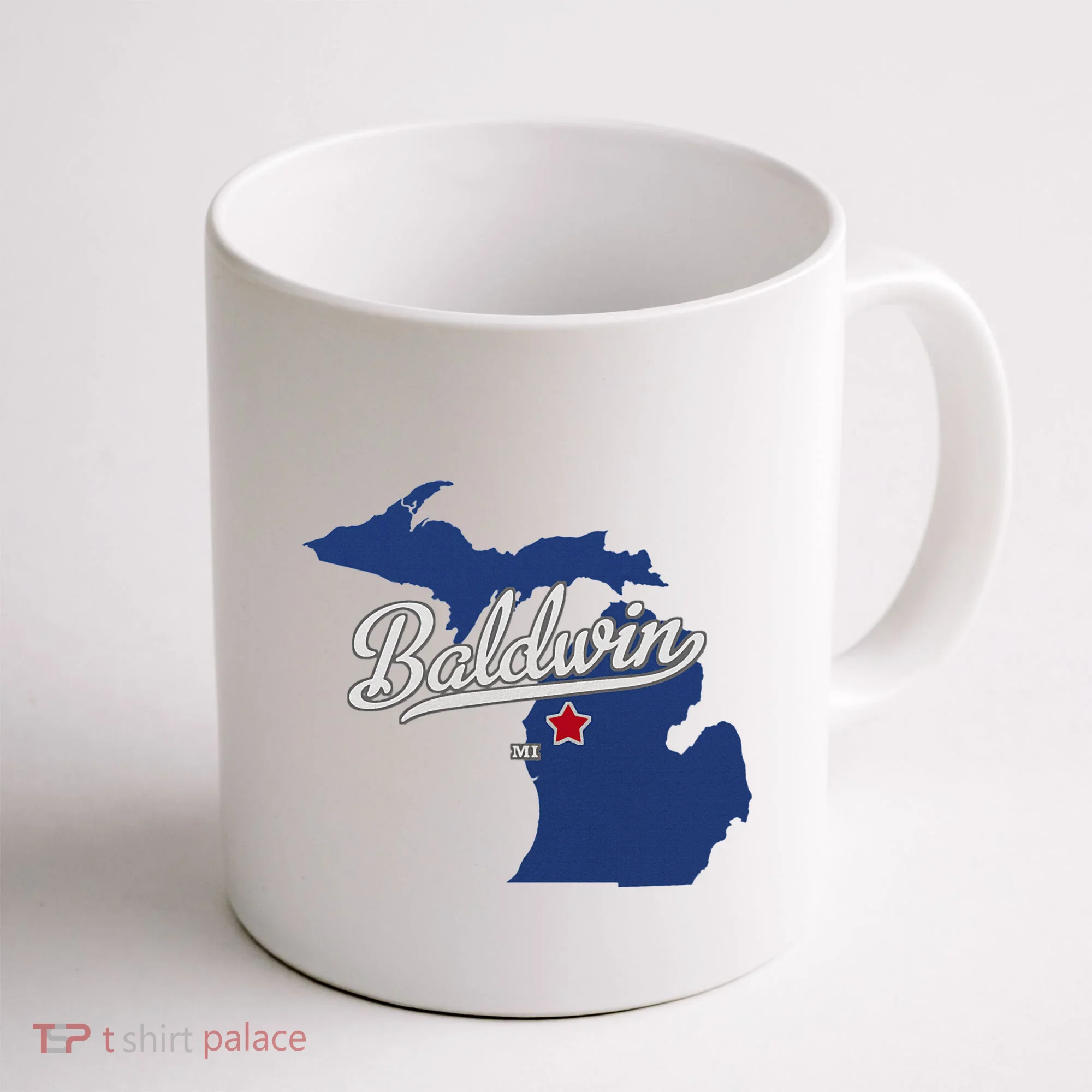 Baldwin Michigan Lake County Mi Map Coffee Mug
