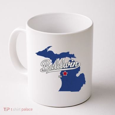 Baldwin Michigan Lake County Mi Map Coffee Mug