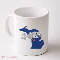 Baldwin Michigan Lake County Mi Map Coffee Mug thumb 0