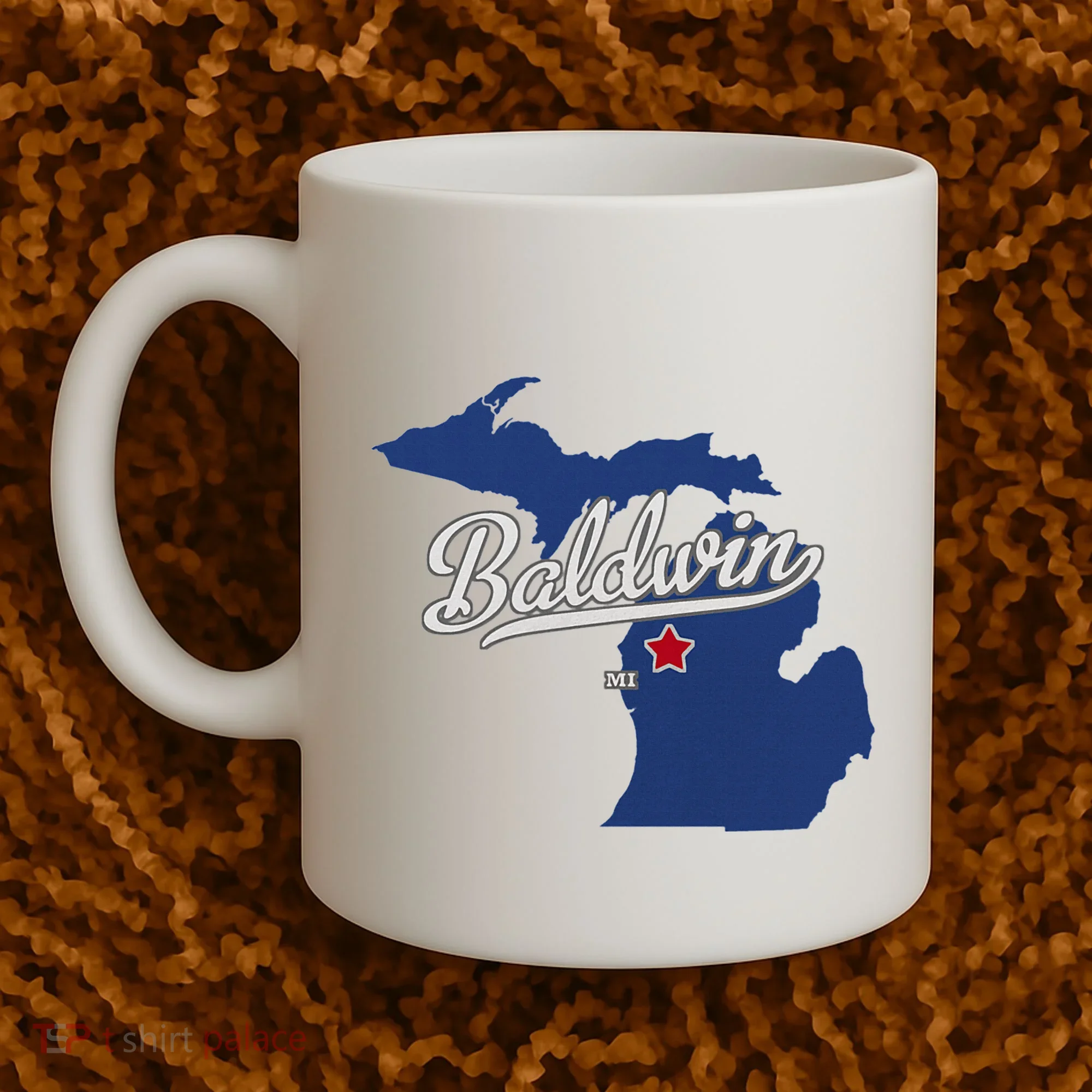 Baldwin Michigan Lake County Mi Map Coffee Mug