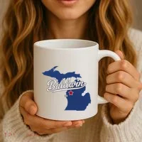 Baldwin Michigan Lake County Mi Map Coffee Mug thumb 3