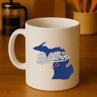 Baldwin Michigan Lake County Mi Map Coffee Mug thumb 4