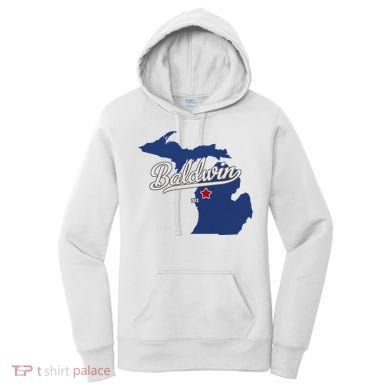 Baldwin Michigan Lake County Mi Map Women's Hoodie