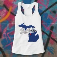 Baldwin Michigan Lake County Mi Map Women's Tank Top thumb 3