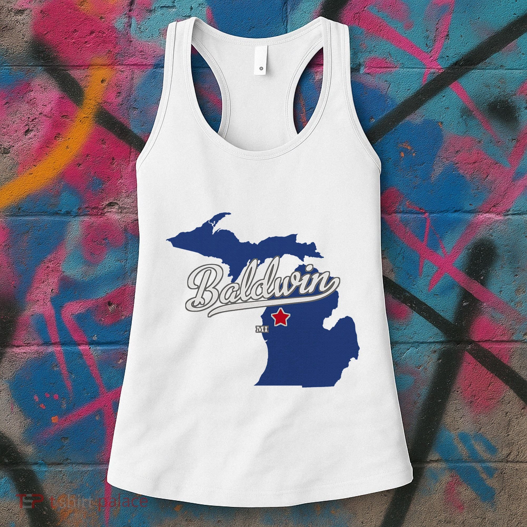 Baldwin Michigan Lake County Mi Map Women's Tank Top