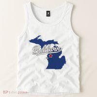 Baldwin Michigan Lake County Mi Map Tank Top thumb 2