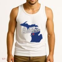 Baldwin Michigan Lake County Mi Map Tank Top thumb 3
