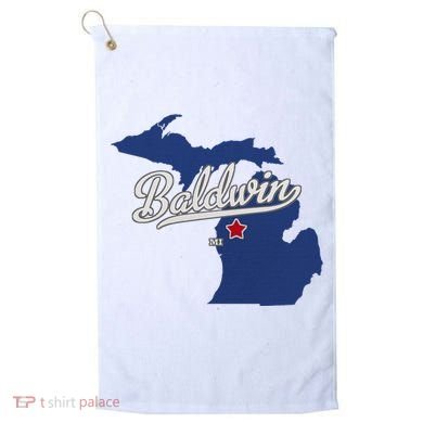 Baldwin Michigan Lake County Mi Map Golf Towel