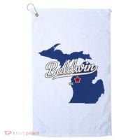 Baldwin Michigan Lake County Mi Map Golf Towel thumb 0