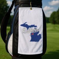 Baldwin Michigan Lake County Mi Map Golf Towel thumb 2
