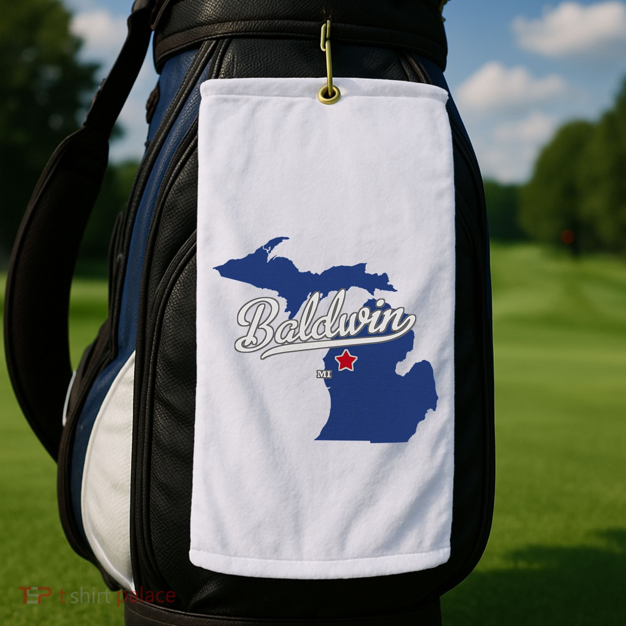 Baldwin Michigan Lake County Mi Map Golf Towel