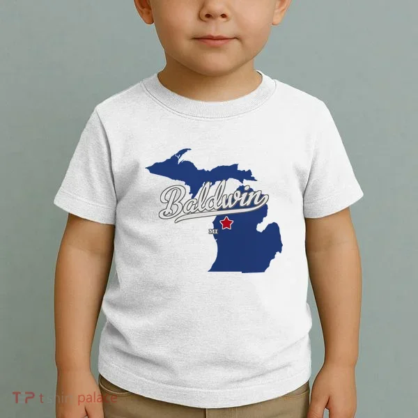 Baldwin Michigan Lake County Mi Map Toddler T-Shirt